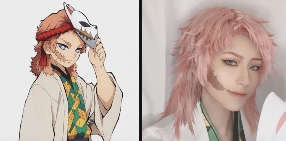 祢豆子|鬼灭之刃COS:祢豆子惹人怜爱,伊之助肌肉感十足,漫迷们裂开了