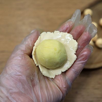 月饼|流心豆沙米月饼