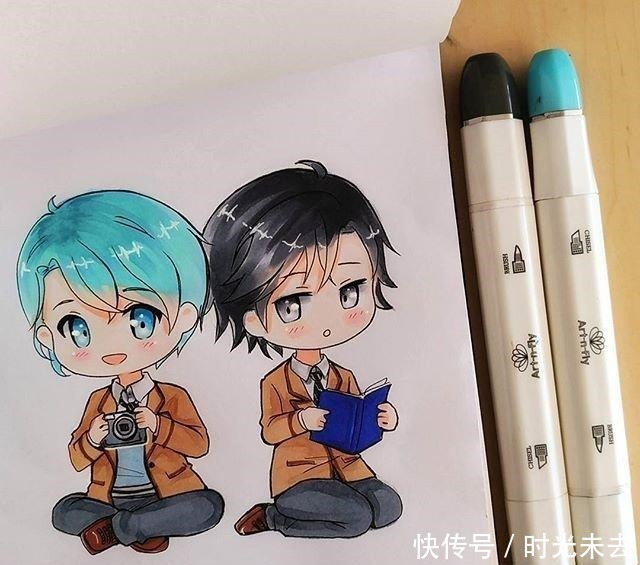 当头|人物马克笔Q版萌图,可以拿去当头像用