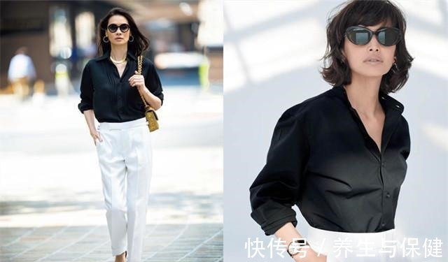 穿搭 40+女人衣柜必备黑衬衫,穿出气质与自信,独有的魅力让人着迷!