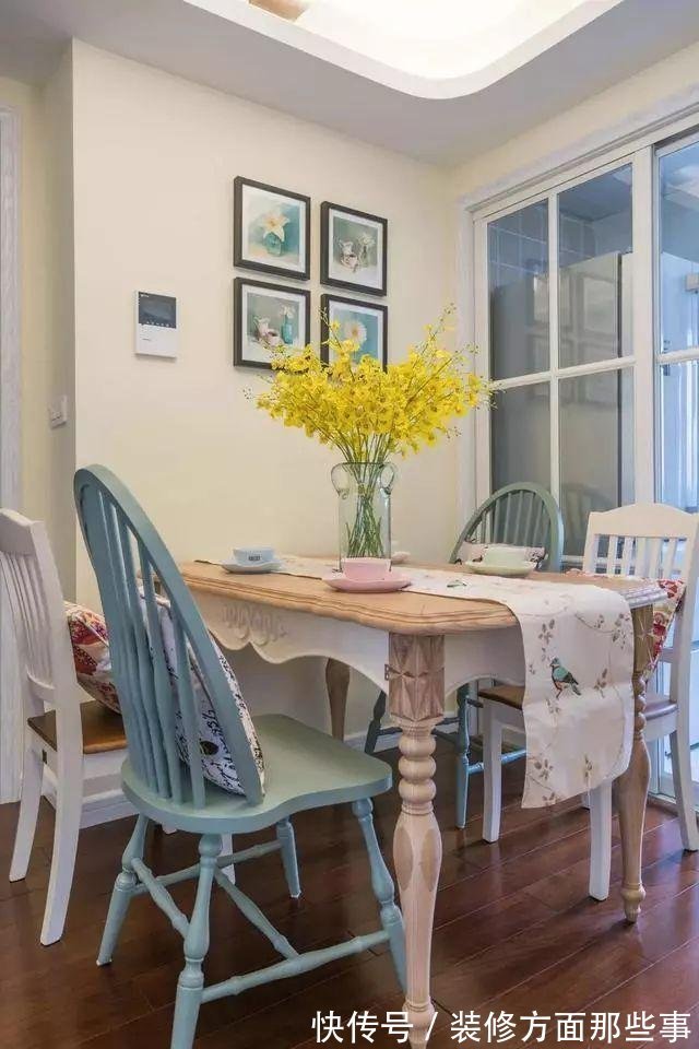 三居室|128平美式田园风三居室,色彩迷人,给人一种如沐春风之感