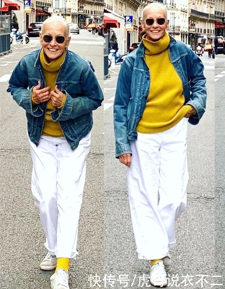 这位70岁的奶奶太励志，从素人到时尚咖，长皱纹腰腹圆润也时尚