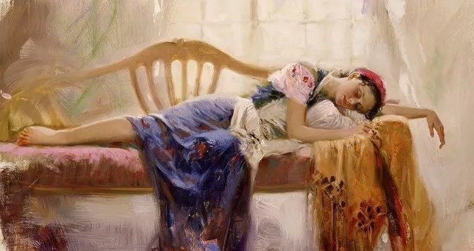 人物#皮诺德埃尼的油画人物，色彩斑斓，动静结合，光彩照人