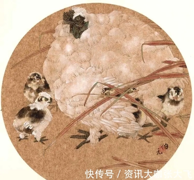 乡土|中国画|邓伯元的花鸟画,极富乡土气息,他笔下的鸡,栩栩如生!