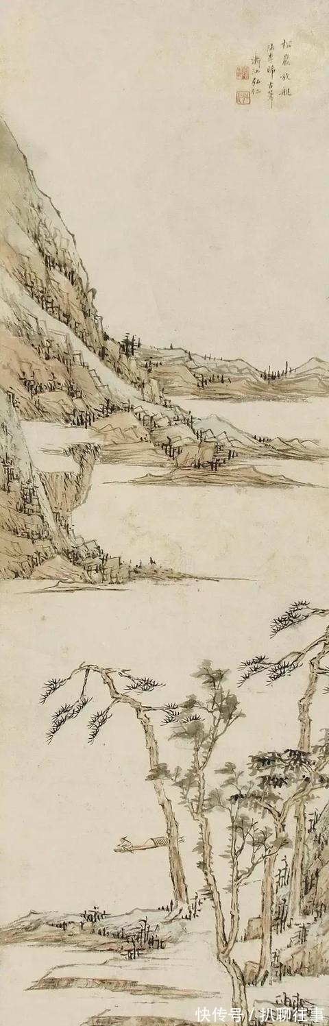 西岩松雪图@清初四大画僧笔下的意境山水,不只是养眼