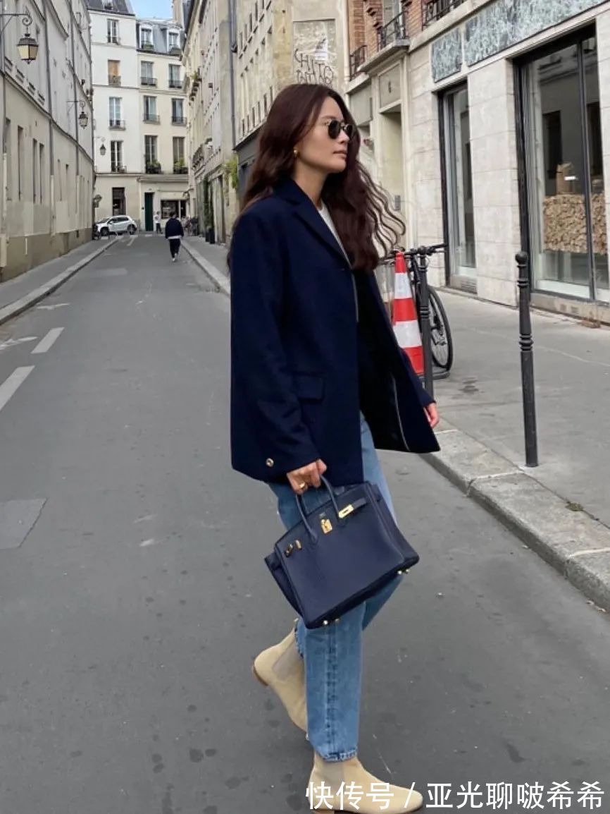 直筒裤 九分裤+短靴=入冬最潮搭配套路,显瘦显高帅翻天!