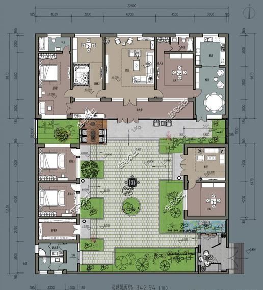 倒座房|3套适合新农村盖的中式合院，造价40万起，第2套大美