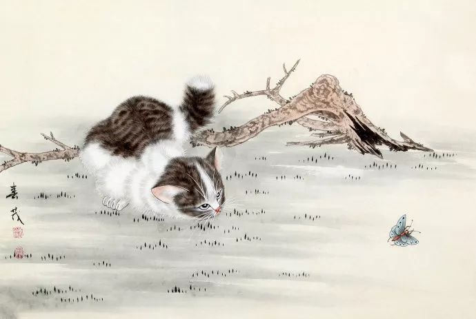 代表作品@米春茂笔下的猫,趣萌可爱,稚气童真