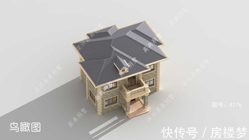 别墅|这款两层欧式别墅,色彩清新淡雅,富有清新文艺气息。