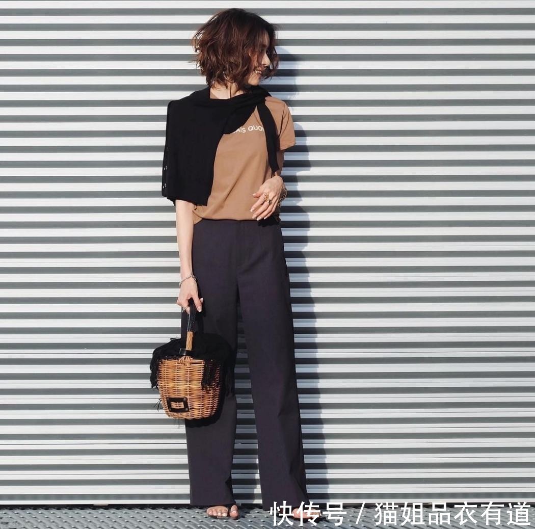 女人味|“基本款T恤+裤装”,优雅的女人这样穿,16套Look教你轻松变高级