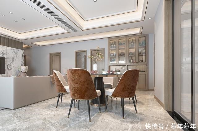 客餐厅|159平米现代风,客厅和餐厅连在一体视野开拓,非常的通透大气!