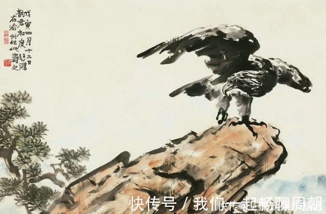 老鹰@潘天寿画了一只老鹰，价值2.7亿，专家放大5倍：这压根儿不是画