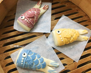 新年幸运锦鲤馒头：仿日本鲤鱼旗