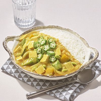 咖喱饭|时蔬秋葵豆腐咖喱饭