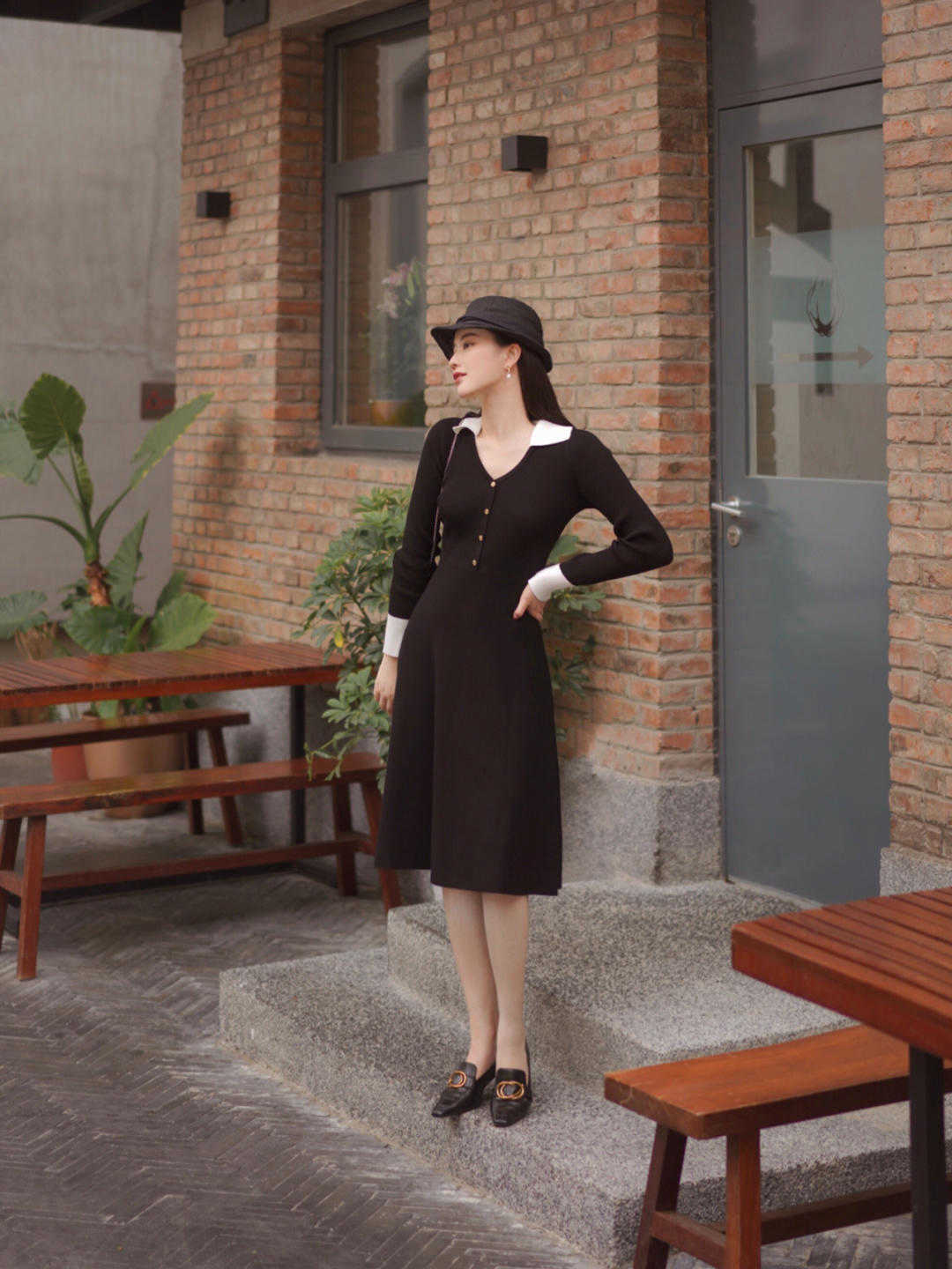 衣领|初春穿搭别错过黑白配,跟着博主这样穿,真的美极了