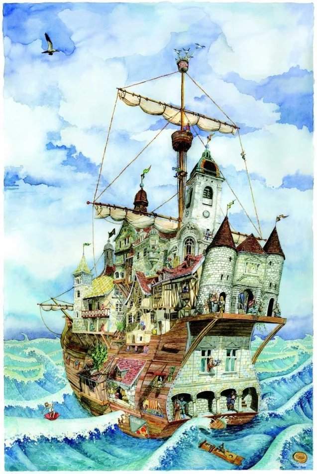 水彩&颇有想象力的插画:童话故事般的建筑水彩