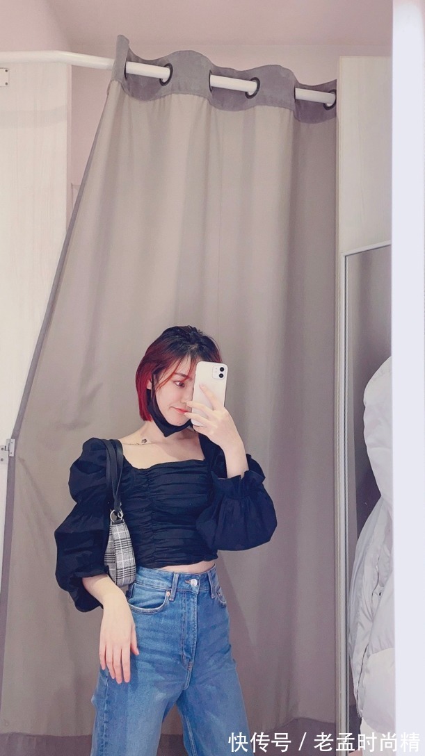 时髦|方领上衣百搭还显瘦,配裤子裙子都很时髦