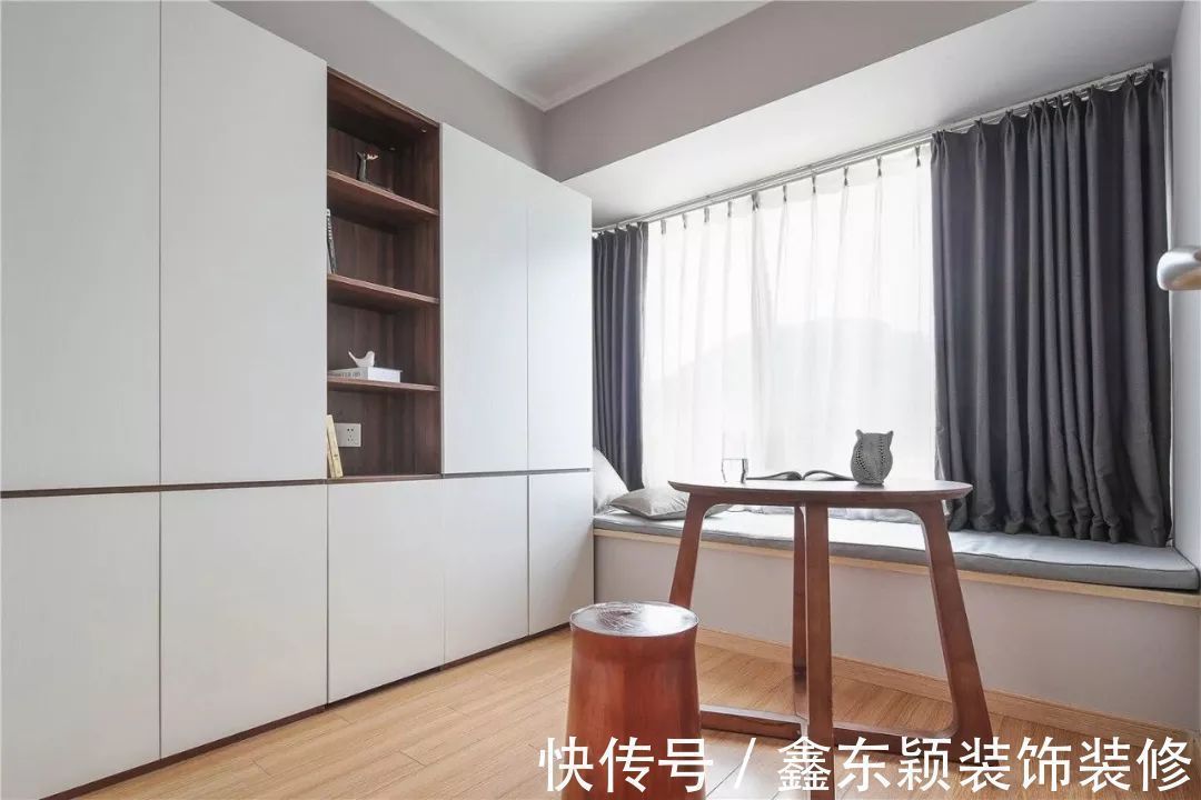 小户型|92平的北欧风小户型案例,大飘窗把客餐厅都连在一起