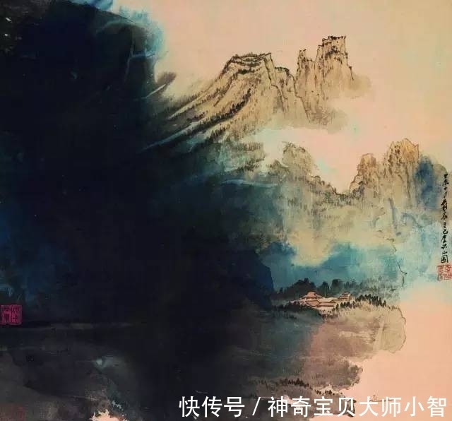 大师@泼彩山水画的最高境界,五百年第一人张大千!