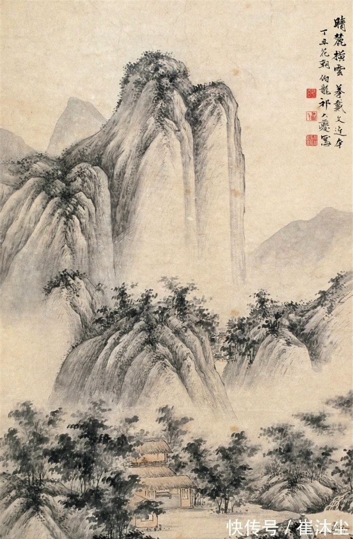 画派|南北相融,学习写生,祁大夔山水画欣赏