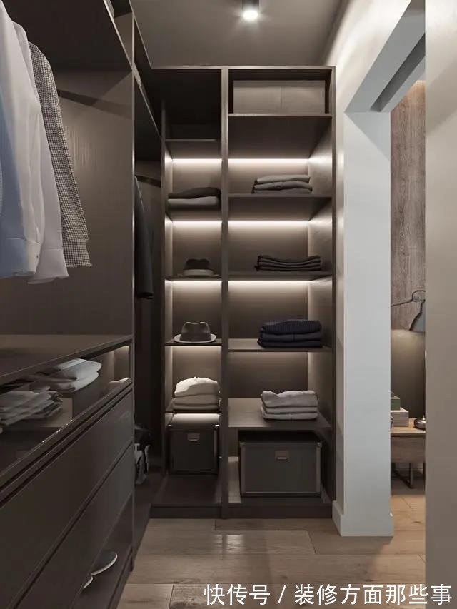 衣帽间|79平现代风二居室,休闲小阳台+独立衣帽间,一点也不输大户型