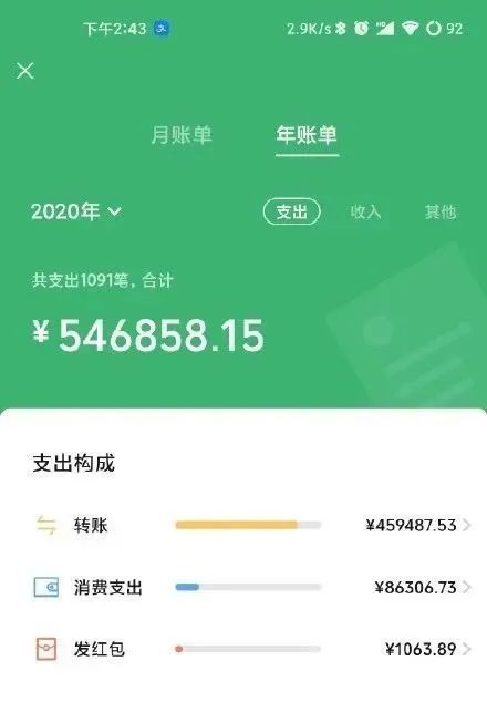 花了多少|不敢看！微信年度账单来了！