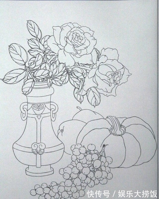 临摹@画工笔画没有线稿?快把这些难得一见的线稿收藏起来,全部画一遍