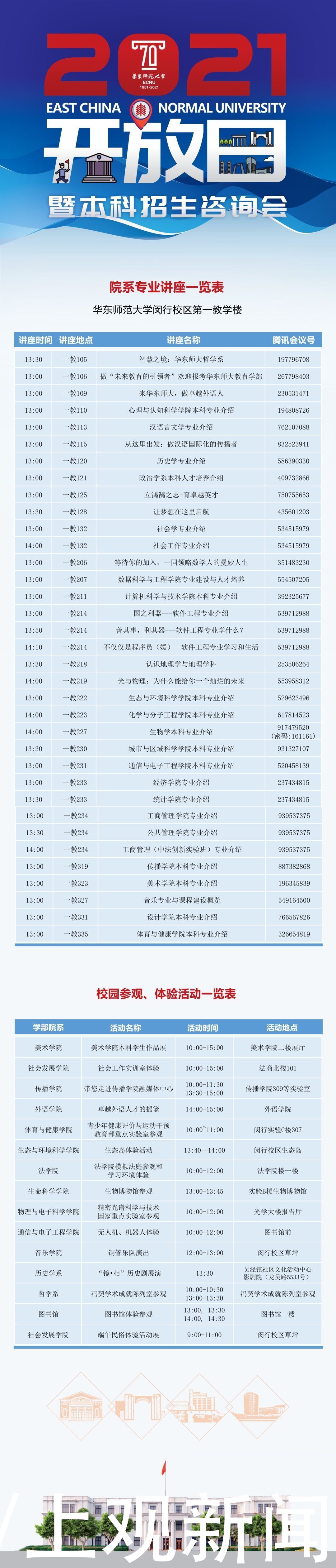 教学楼|本周日，华东师大招生咨询校园开放日来了