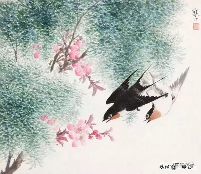 花鸟画@江寒汀 笔下的飞鸟30幅,不愧当代海派花鸟画第一人
