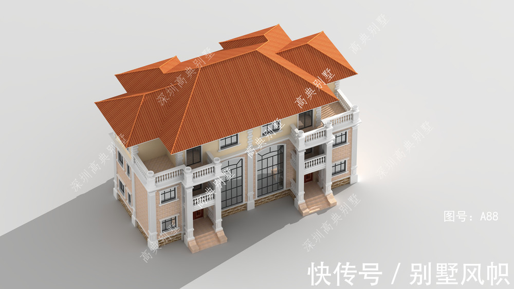 欧式别墅|这款双拼欧式别墅,豪华大气上档次,给人平稳的感觉。