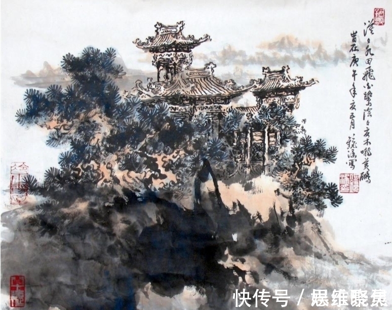 新时代$何镜涵:写意楼阁山水第一人,独树一帜的山水画画家