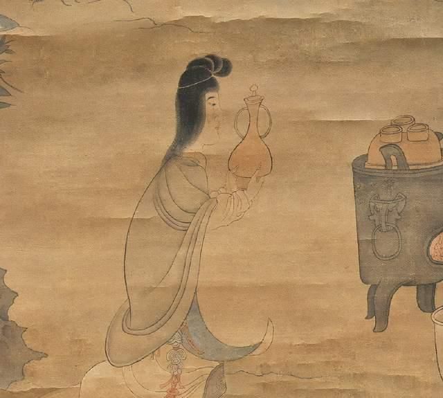 年前|这幅650年前的古画,男人看书喝肉汤,2个女人帮助一起炖肉