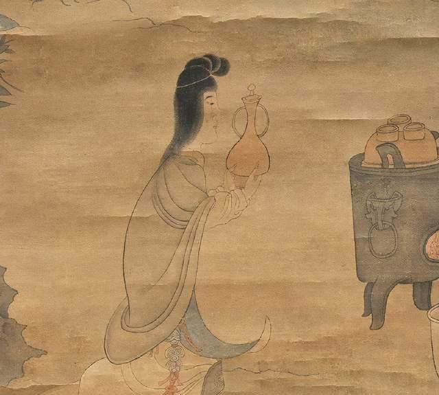  年前|这幅650年前的古画，男人看书喝肉汤，2个女人帮助一起炖肉