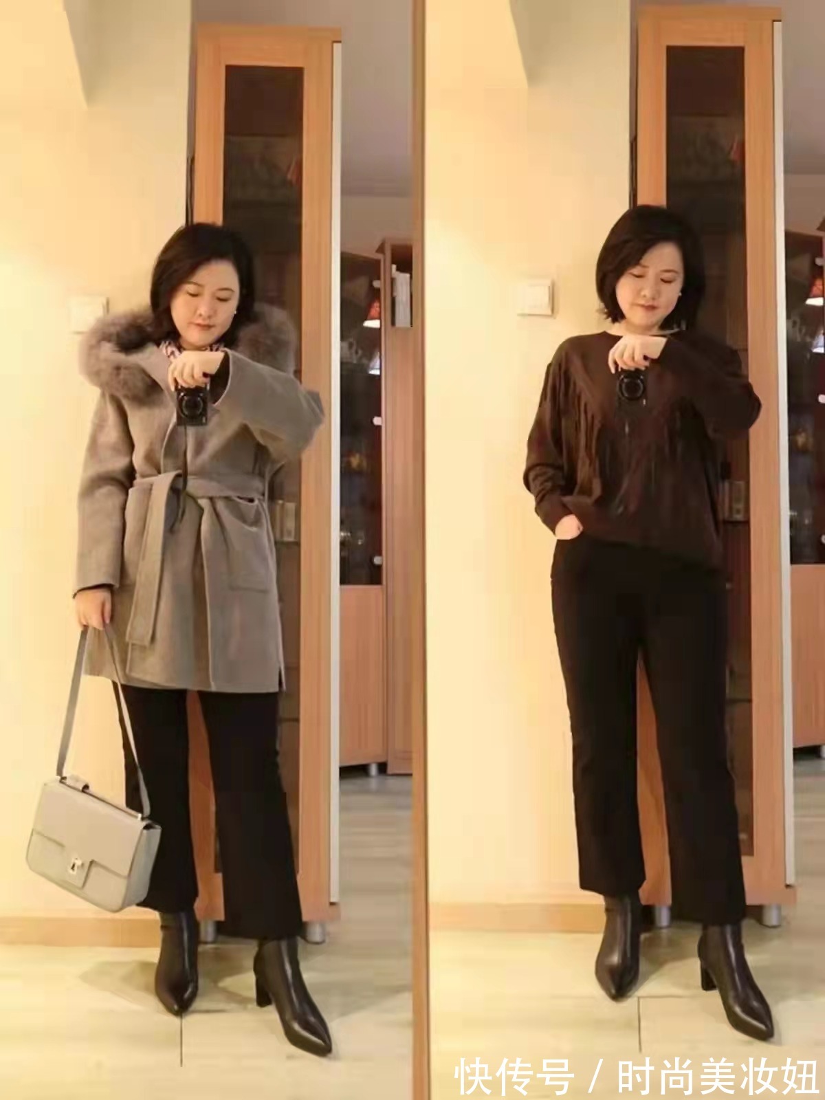 穿搭|“短靴+9分裤”才是冬季该有的穿搭,看微胖博主示范,保暖洋气