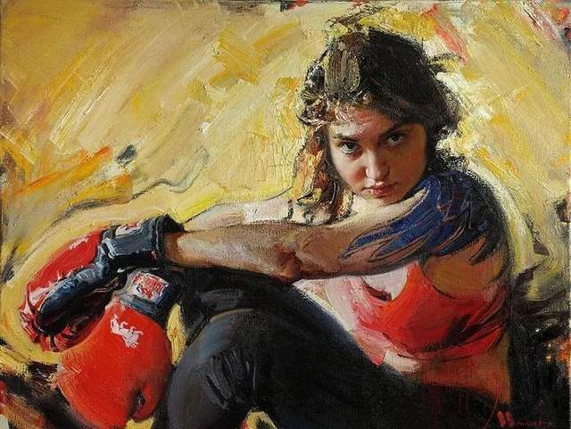 油画&他的油画,既有潇洒带劲的笔触,又有性感细腻温和的柔美