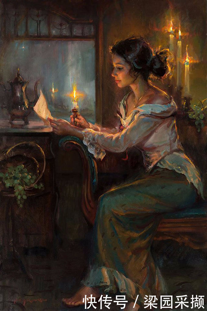 光影|油画里,光影中的美女,一美千年!