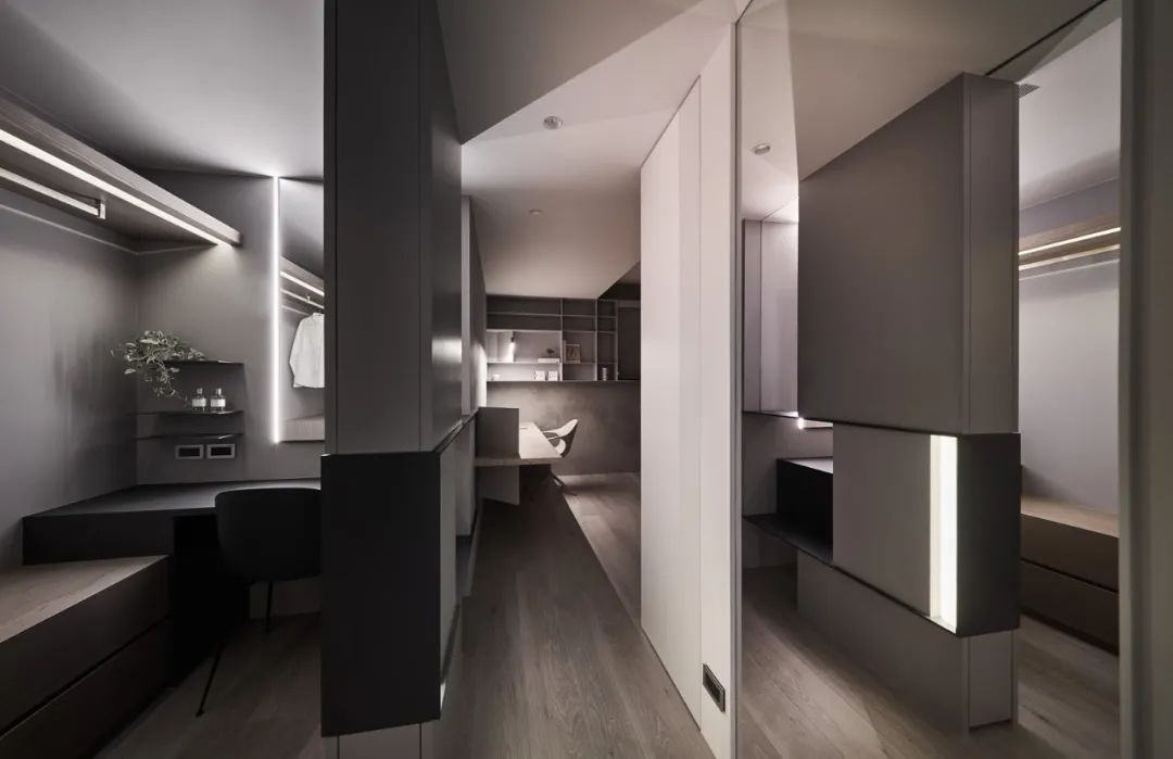 床尾处|100㎡简约工业风,低调安静的水泥灰,装出别样高级的美