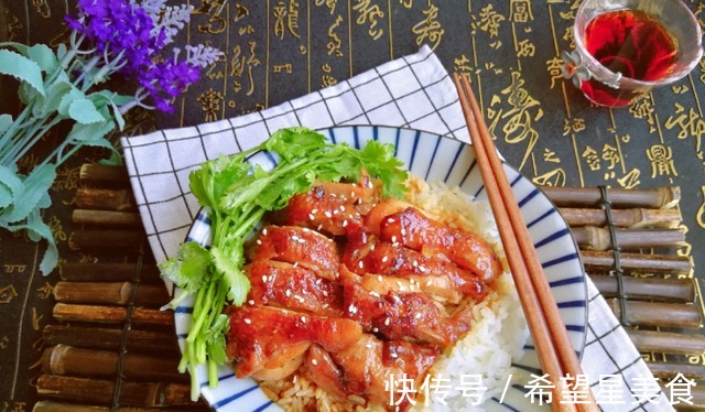 照烧鸡腿饭,家常做法很简单,味道好吃颜值高!