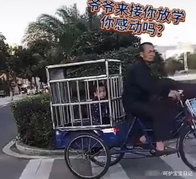 爷爷的“豪华婴儿车”火了，挡雨遛娃俩不误：想要这样的爷爷
