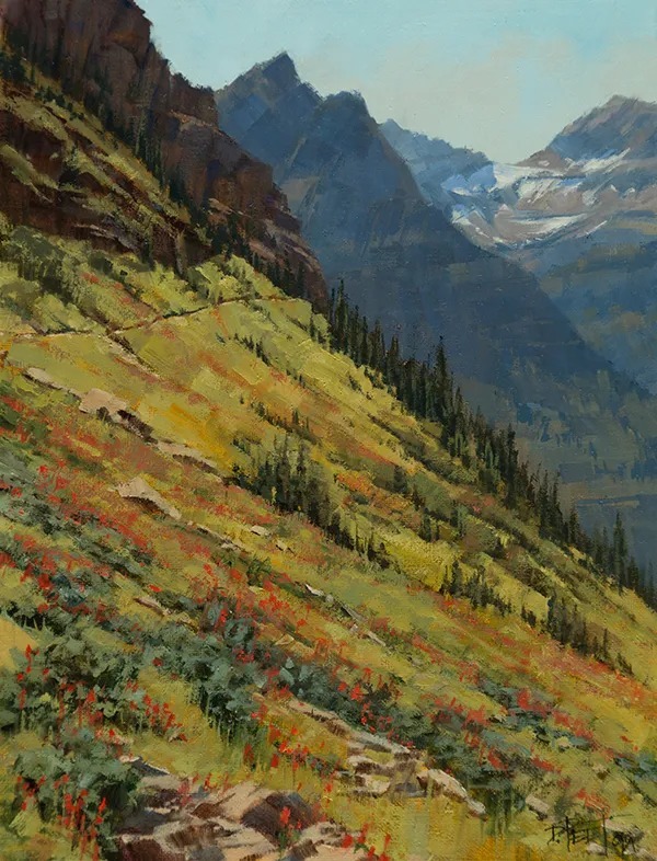 油画&她的风景油画清新自然，浪漫且又淳朴