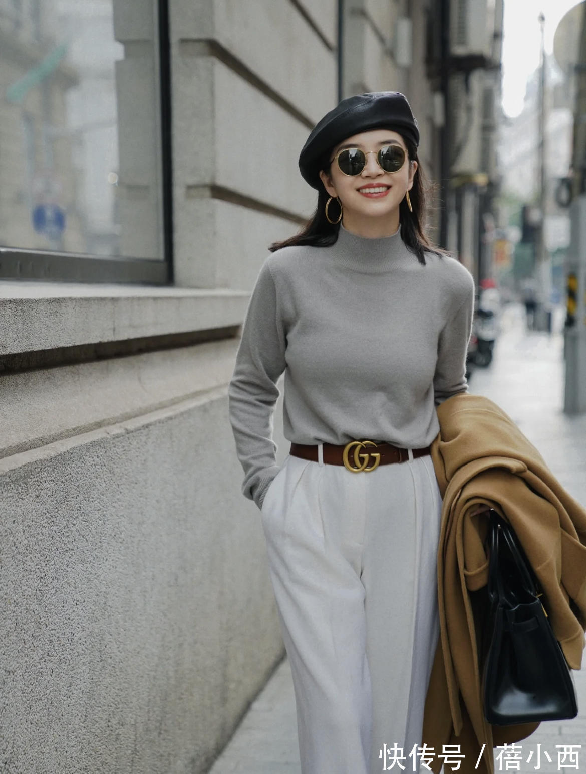 博主|冬季最流行的是“大衣”,跟三木穿4个高级款,搭配裤子裙子都美