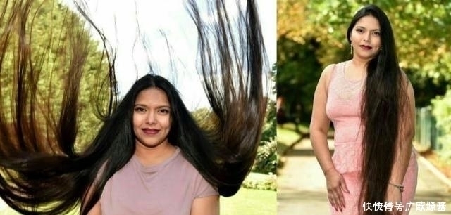 monik女子长达20年不剪头发,头发长16米,洗一次头要花4个小时