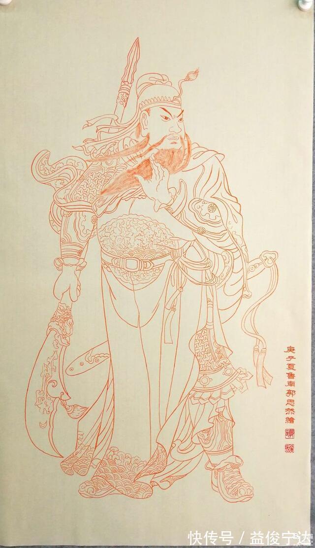 白描|实力派书画家郭思然先生,朱砂白描人物系列作品欣赏