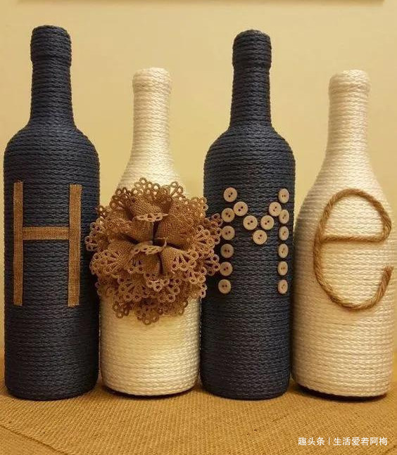 废旧玻璃瓶不要扔，一团毛线就让瓶子美翻，谁都学得会的手工