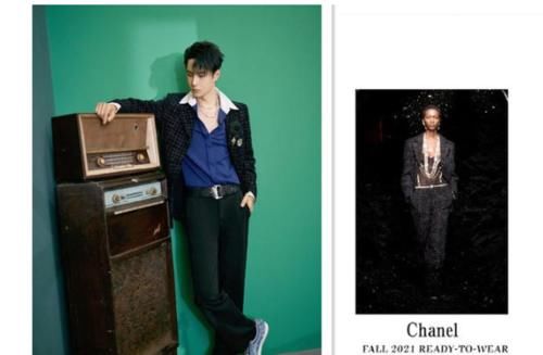 王一博|王一博高奢大咖秀，小香风点燃一片绿海，杀疯了