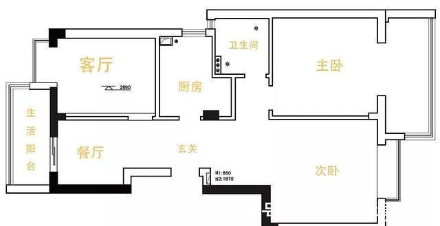 齐平|92平混搭风两居，色彩搭配给人耳目一新的感觉！