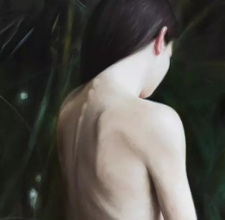 冷军$画家画出巨幅女性出水图，一幅画占据整个墙面，形象逼真动人