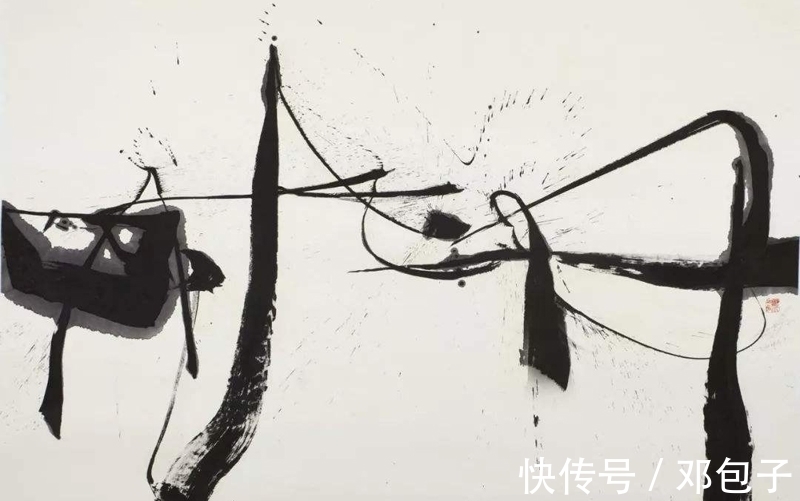 毛笔|“射墨大爷”邵岩:现代书法可以不择手段,毛笔不会写就用注射器