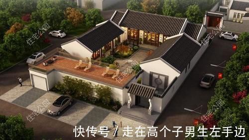 小院|农村建房还是有个院子好，10套农村平层小院，既能停车还能养鸡鸭