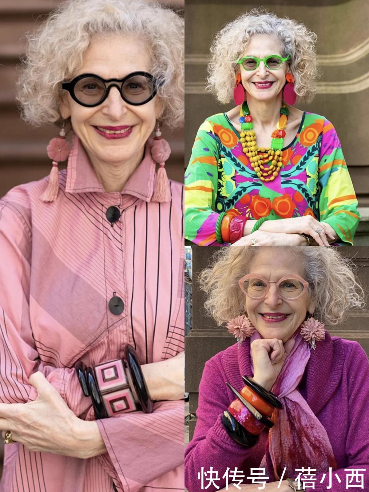 时髦|这位白发奶奶凭实力圈粉,搭配用色大胆又洋气,年过60照样时髦